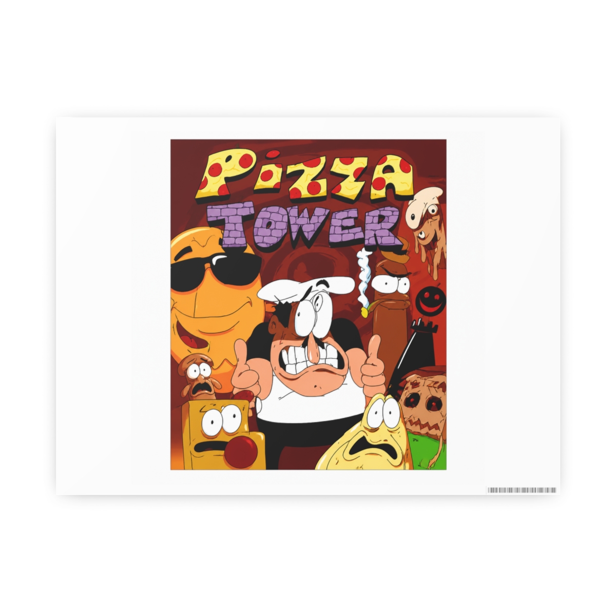 Vídeo Game P-Pizza Tower Painting Calligraphy Canvas Mural para paredes internas, sem vincos, lindo para sala de estar e quarto